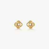 Pleated Clover Studs
