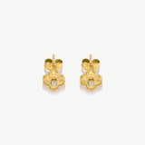 Pleated Clover Studs