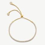 Gold mini tennis bracelet with cubic zirconia