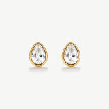 Pear Bezel Studs