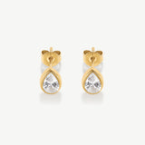 Pear Bezel Studs