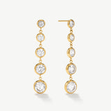 Bezel Statement Drop Earrings