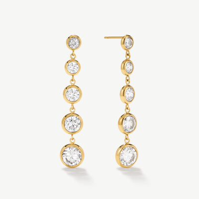 Bezel Statement Drop Earrings