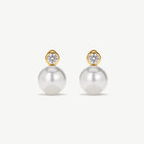 Bezel Pearl Earrings