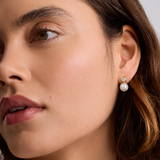 Bezel Pearl Earrings