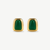 Green Abstract Statement Earrings