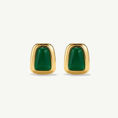 Green Abstract Statement Earrings