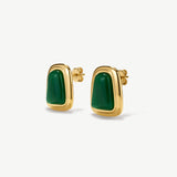 Green Abstract Statement Earrings
