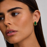 Green Abstract Statement Earrings