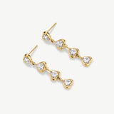 Heart Bezel Statement Drop Earrings
