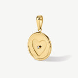 Embedded Heart Disc Pendant