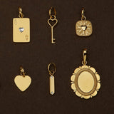 Mini Heart Key Charm