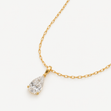 1ct Lab Diamond Pear Cut Solitaire Necklace