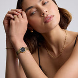 Classic Link Round Gold Watch Black Dial