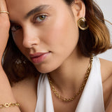 Bold Oval Statement Earrings Brown