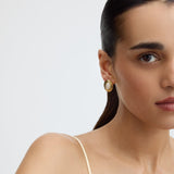 Bezel Moonstone Statement Earrings
