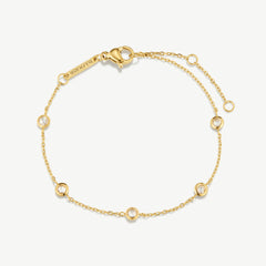 Gold multi-stone chain bracelet
