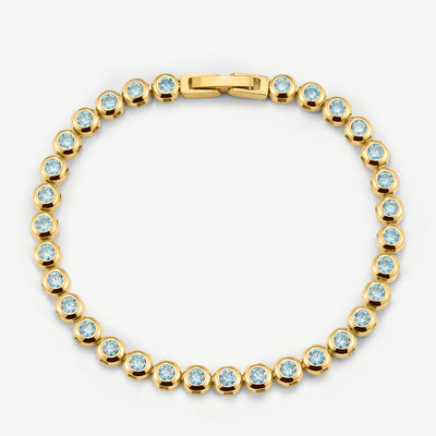 Classic Bezel Tennis Bracelet Aquamarine