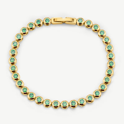 Classic Bezel Tennis Bracelet Green