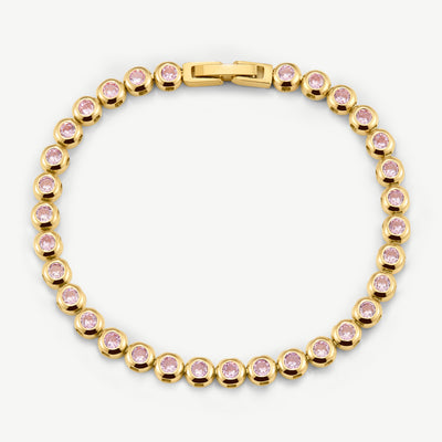 Classic Bezel Tennis Bracelet Pink
