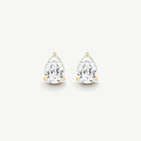 Bold Pear Solitaire Earrings