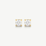 Gold bold Asscher-cut solitaire earrings