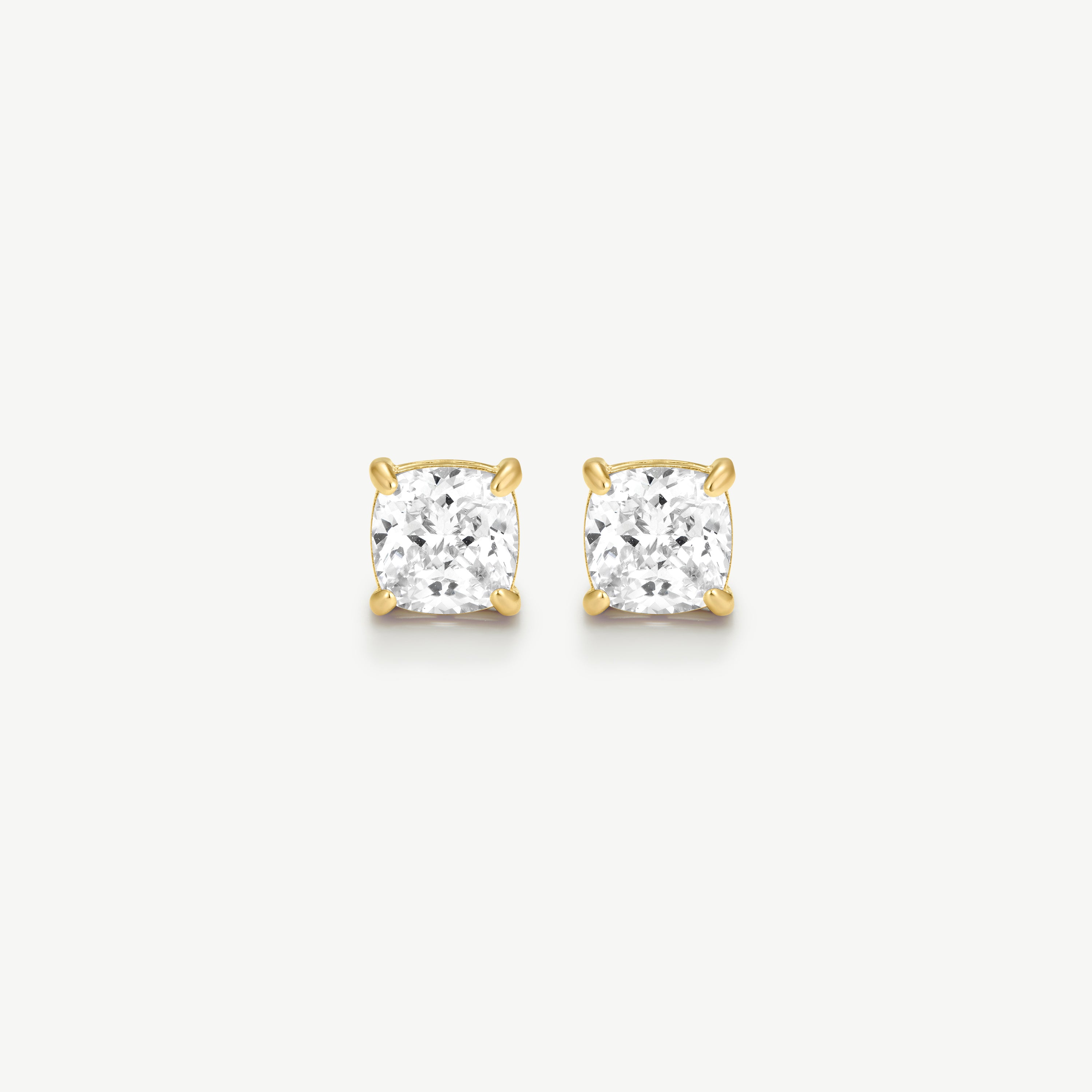 Gold bold Asscher-cut solitaire earrings