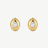 Bold Oval Bezel Earrings