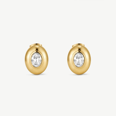 Bold Oval Bezel Earrings