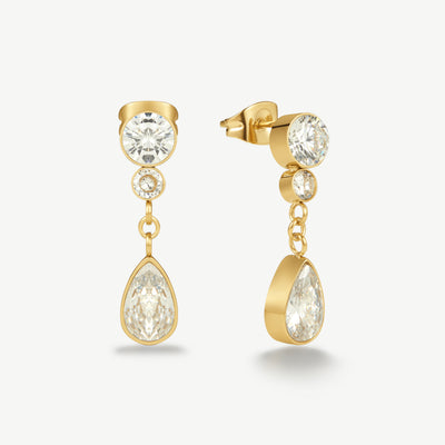 Pear Drop Earrings with Stones