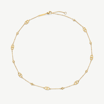 Multi Signature Necklace with Stones