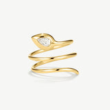 Gold snake-link intertwined ring