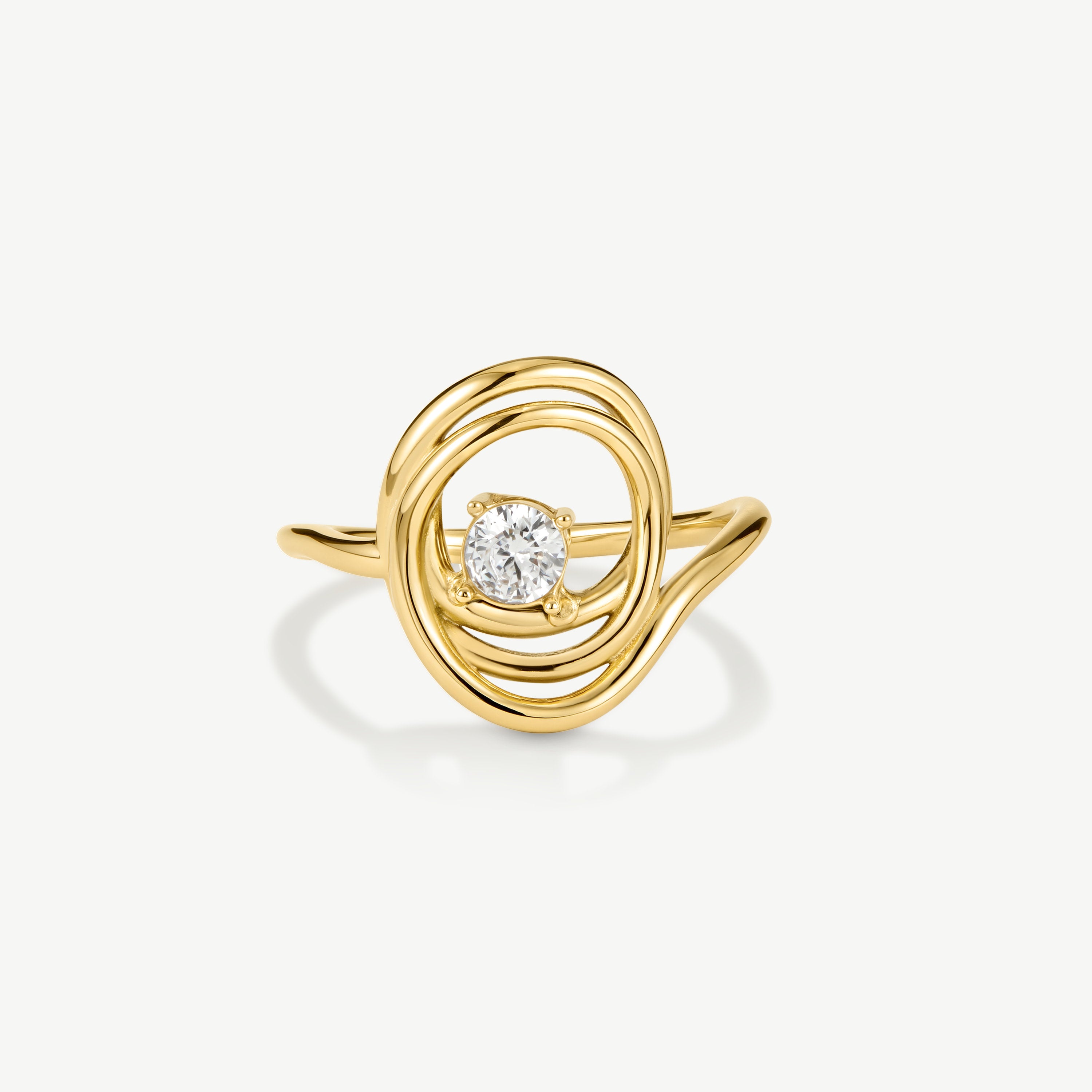 Gold intertwined statement ring