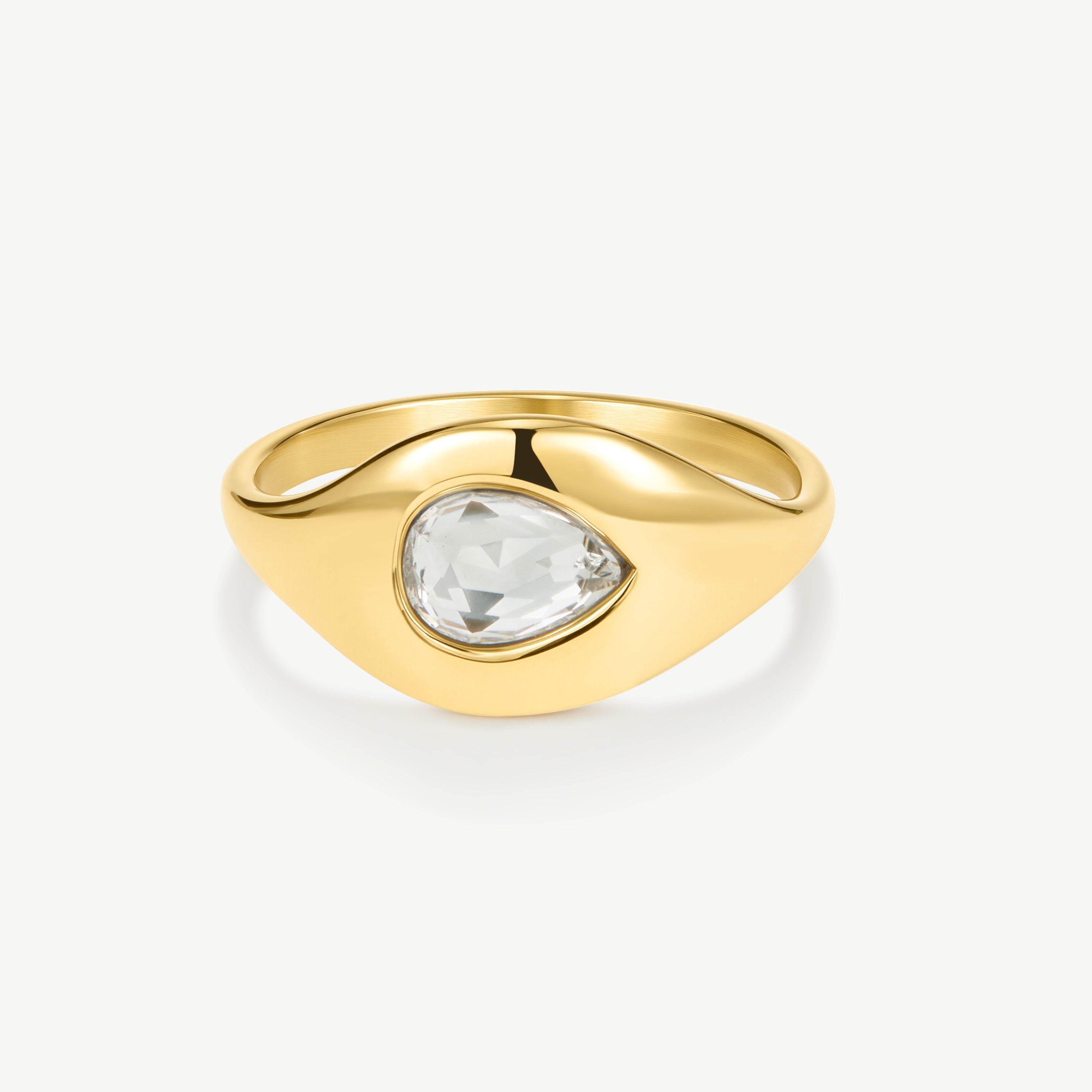 Gold molten shield ring