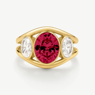 Bezel Trilogy Ring Ruby