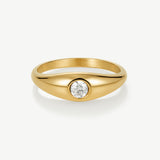 Gold tapered solitaire ring