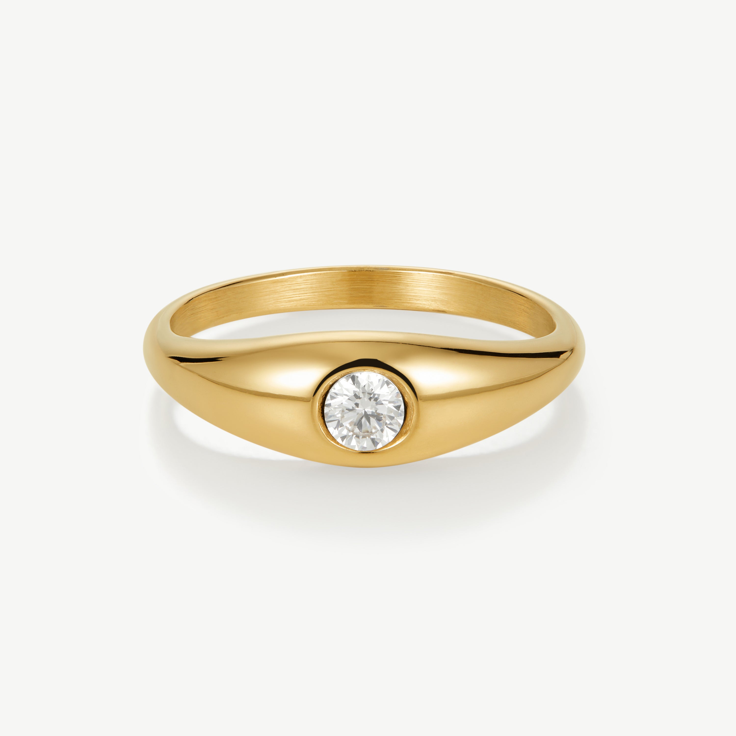 Gold tapered solitaire ring