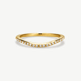 Gold pavé curve stacking ring