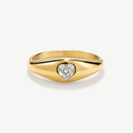 Gold tapered heart ring
