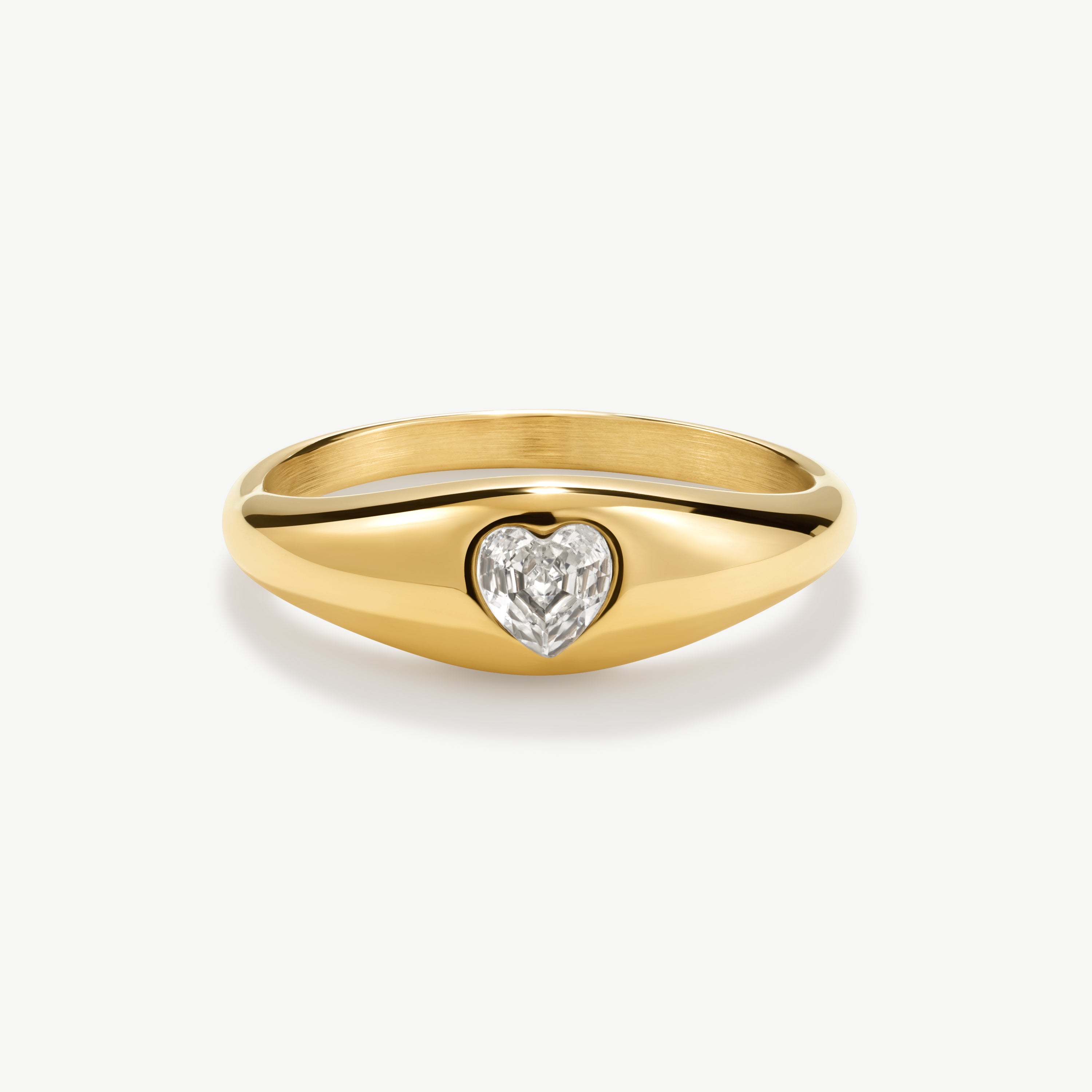 Gold tapered heart ring