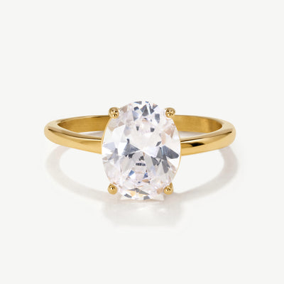Oval Solitaire Diamond-Inspired Ring 2ct