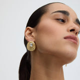 Statement Oval Bezel Earrings