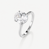 Oval Solitaire Diamond-Inspired Ring 3ct