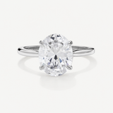 Oval Solitaire Diamond-Inspired Ring 3ct