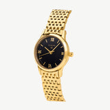 Classic Link Round Gold Watch Black Dial