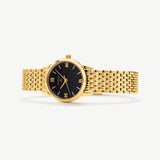 Classic Link Round Gold Watch Black Dial